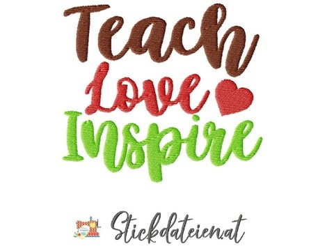 Stickdatei Schriften, Spruch für Lehrer, digitale Stickdatei Schulstart