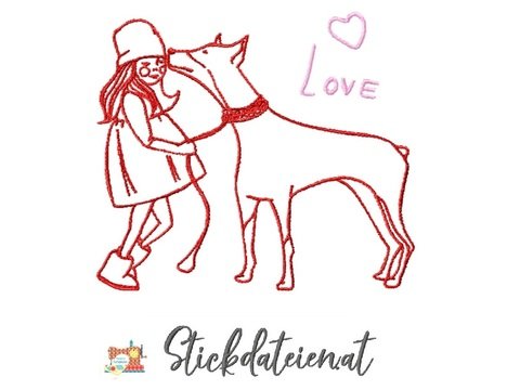 Stickdatei für Hundefreunde, Hundeliebe Stickdatei 10x10, Hunderassen