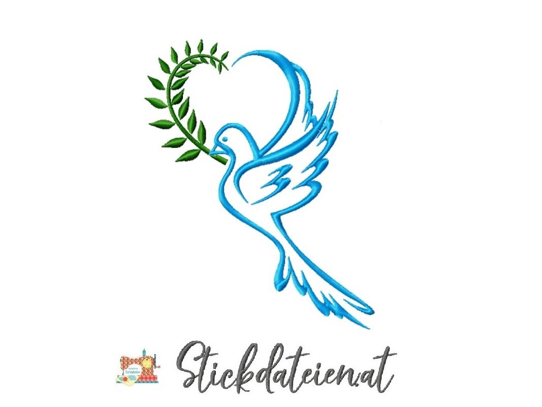 Stickdatei Friedenstaube, Kommunion Stickdatei, Frieden, Taufe Stickdatei