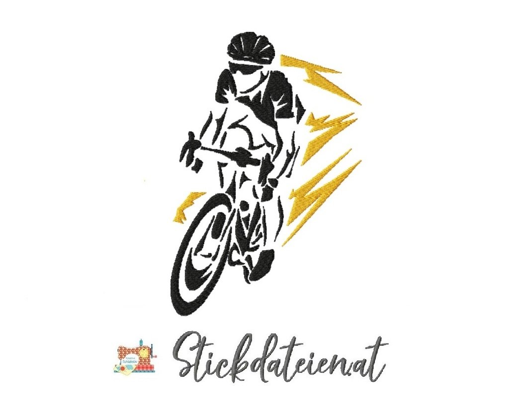 Radfahrer Stickdatei, Triathlon Stickdatei, Rennrad Stickdatei