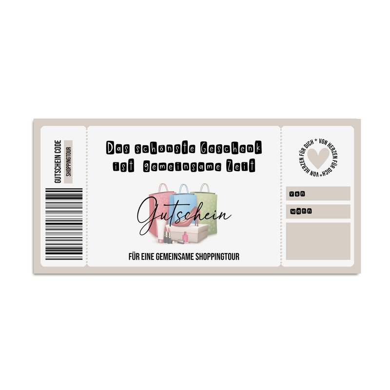 Gutschein zum Ausdrucken SHOPPINGTOUR digitale Datei Gutschein DOWNLOAD - Bild 5