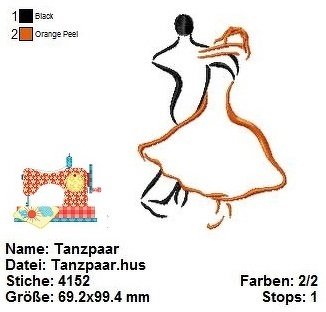TANZSTICKDATEI, Stickdateien Set tanzen, Liebesstickdatei, Paartanz Stick - Bild 3