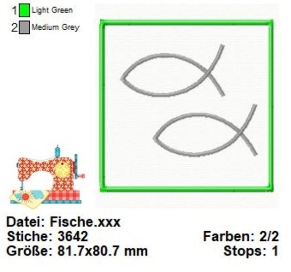 Stickdatei Symbole Taufe, Stickdatei Kommunion, religiöse Stickdateien