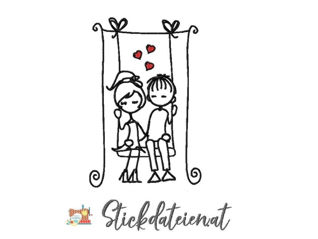 Liebespaar Stickdatei, Brautpaar Stickdatei, Hochzeit Stickdatei in 2 Größe