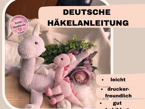 Dino Momo häkeln, PDF Deutsch, Häkelanleitung