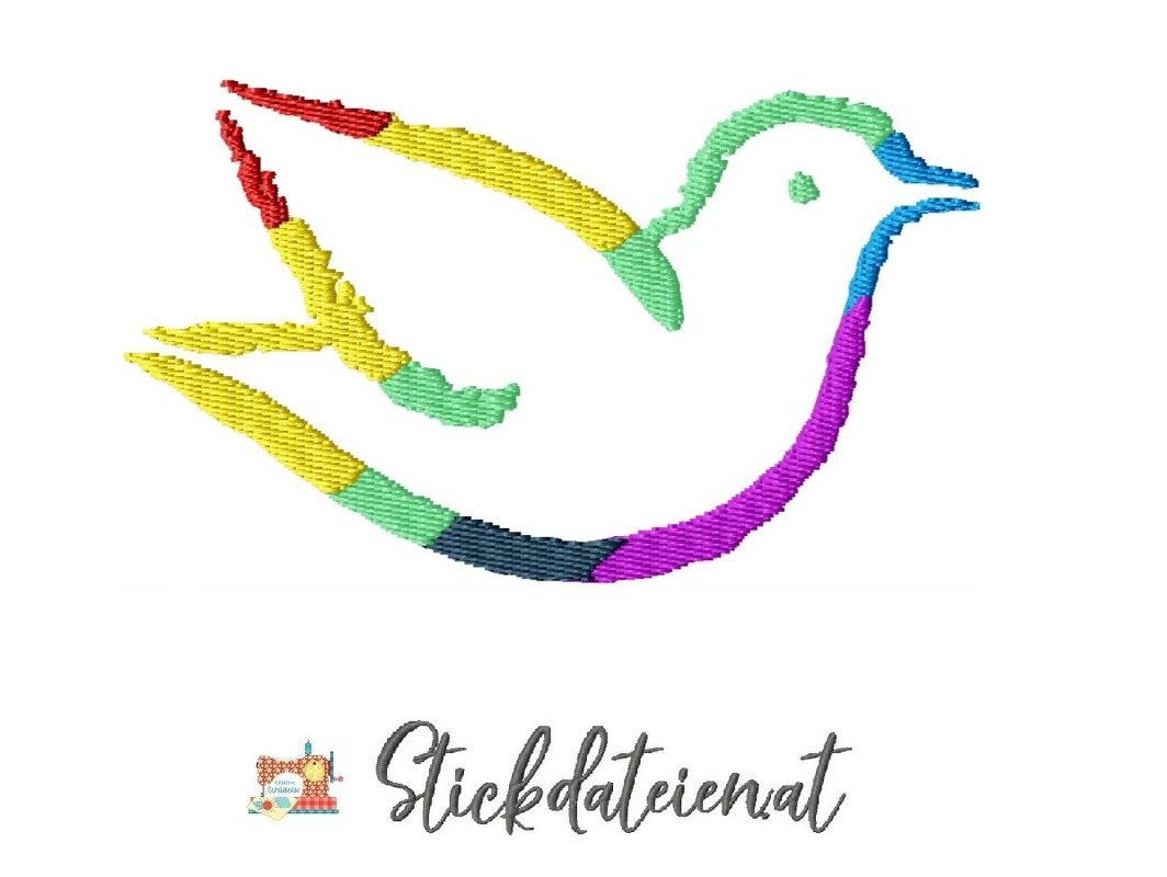 Bunte Taube Stickdatei, religiöse Stickvorlage 10x10, Maschinensticken