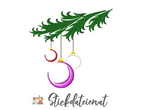 Stickdatei Christbaumkugeln, Weihnachten Stickdatei, Advent