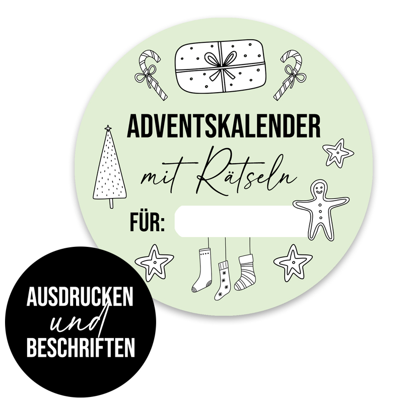Adventskalender für Kinder RÄTSEL Adventskalender zum Ausdrucken