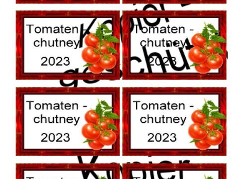 Etiketten für Eingemachtes - Einmach Etiketten - Tomatenchuthney