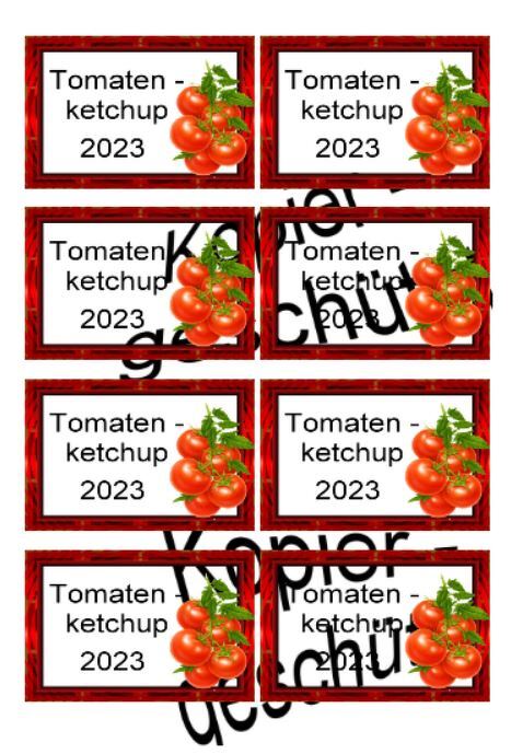 Etiketten für Eingemachtes - Einmach Etiketten - Tomatenketchup