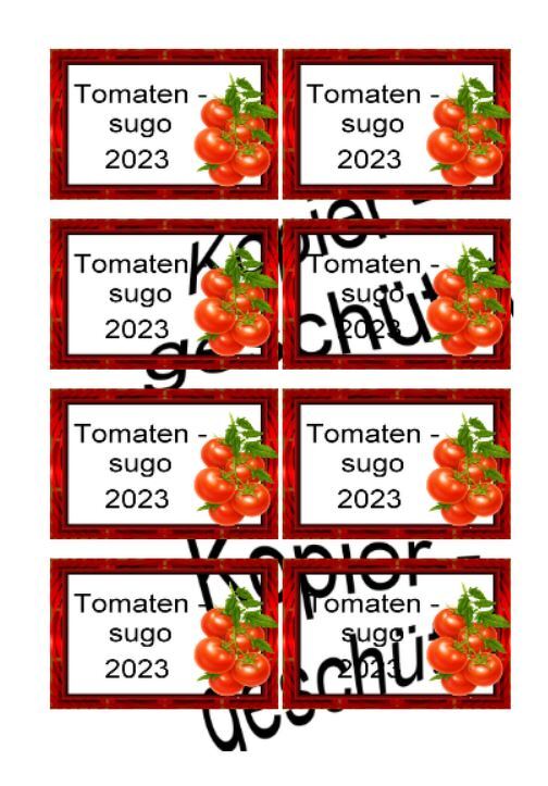 Etiketten für Eingemachtes - Einmach Etiketten - Tomatensugo
