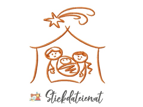 Stickdatei Heilige Familie, Weihnachten Stickdatei 10x10, Maschinensticken