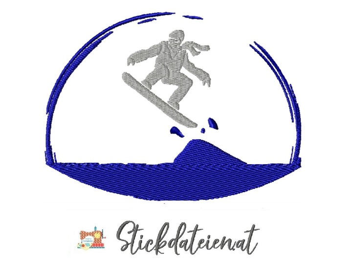 Snowboard Stickdatei, Stickdatei Wintersport, Stickdatei 15x15
