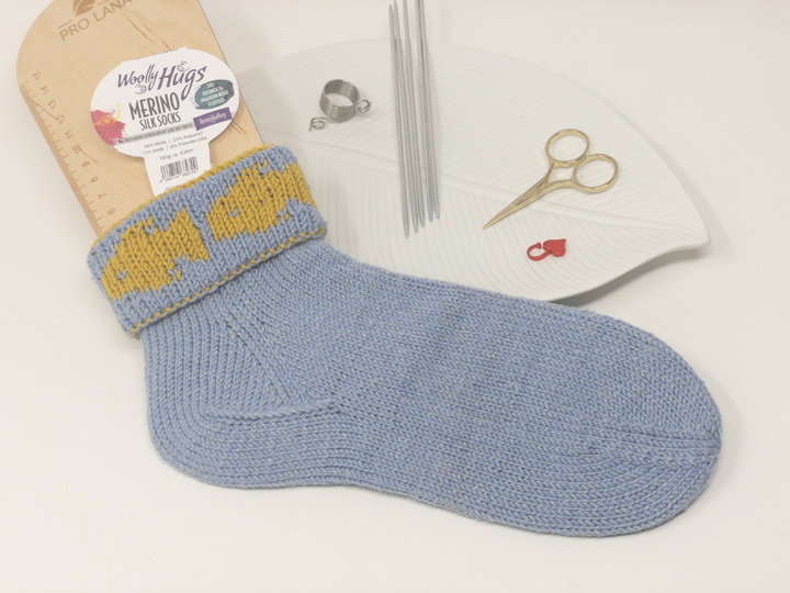 Fisch-Socken mit Double-Face-Umschlag und einfacher Ferse