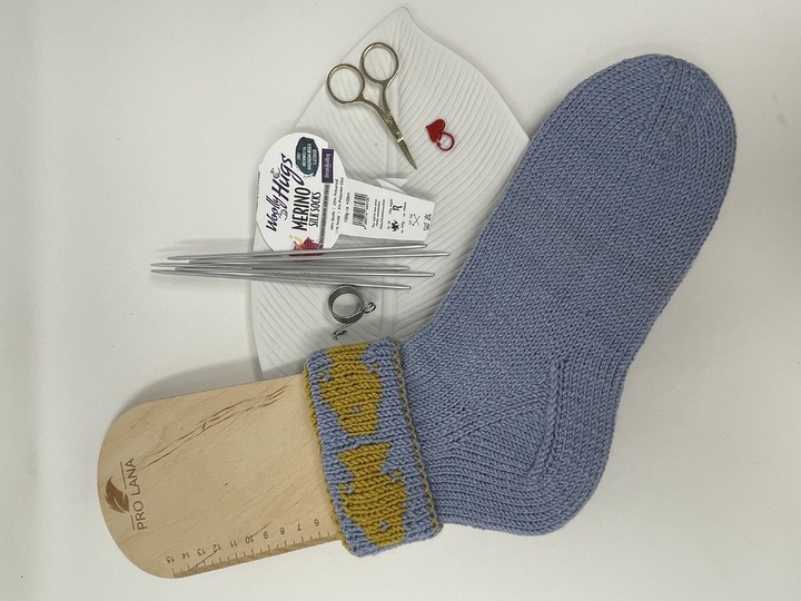 Fisch-Socken mit Double-Face-Umschlag und einfacher Ferse