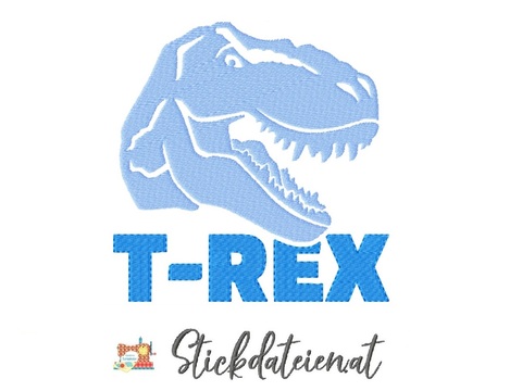 Stickdatei T-Rex, Dino Stickvorlage, Dinosaurier Stickdatei