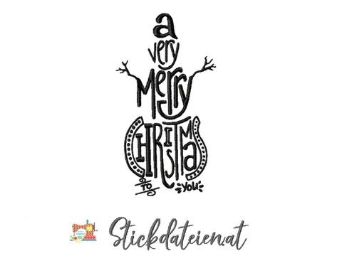 Stickdatei Schneemann, Weihnachtliche Stickvorlage, Weihnachtsstickerei