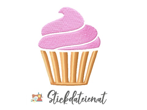 CUP CAKE STICKDATEI, Leckere Stickdatei, Süße Kuchenstickdatei in 2 Größen