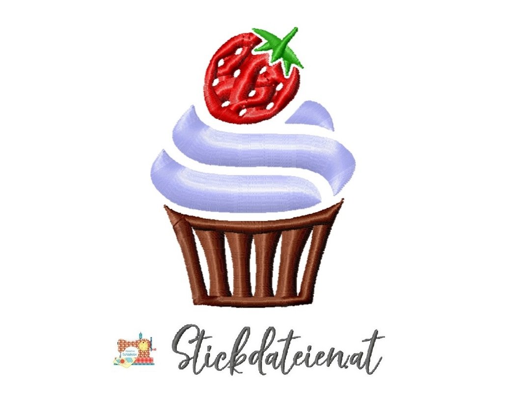 CUP CAKE STICKDATEI, Leckere Stickdatei, Süße Kuchenstickdatei in 3 Größen