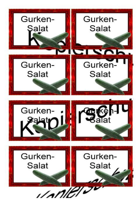 Etiketten für Eingemachtes - Einmach Etiketten - Gurkensalat