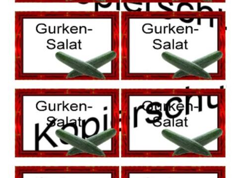 Etiketten für Eingemachtes - Einmach Etiketten - Gurkensalat
