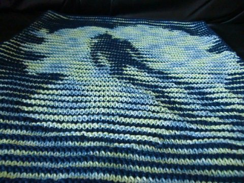 DIY Strickanleitung Kissenbezug mit Taucher (Schattenstricken)