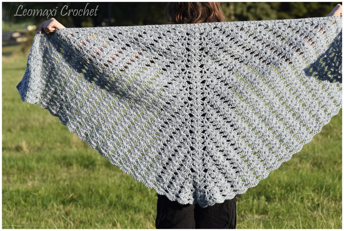 + JOHANNE + XXL Stola, Häkeltuch jede Größe u. jedes Garn möglich, halbrund - Bild 13