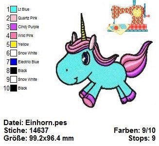 Stickdatei magisches Einhorn, mystisches Stickdesign 10x10, Maschinenstick - Bild 2