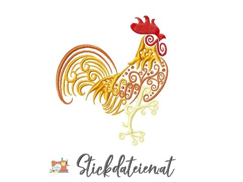 Stickdatei Hahn, Hühner Stickdatei 13x18, Bauernhoftiere Stickvorlage