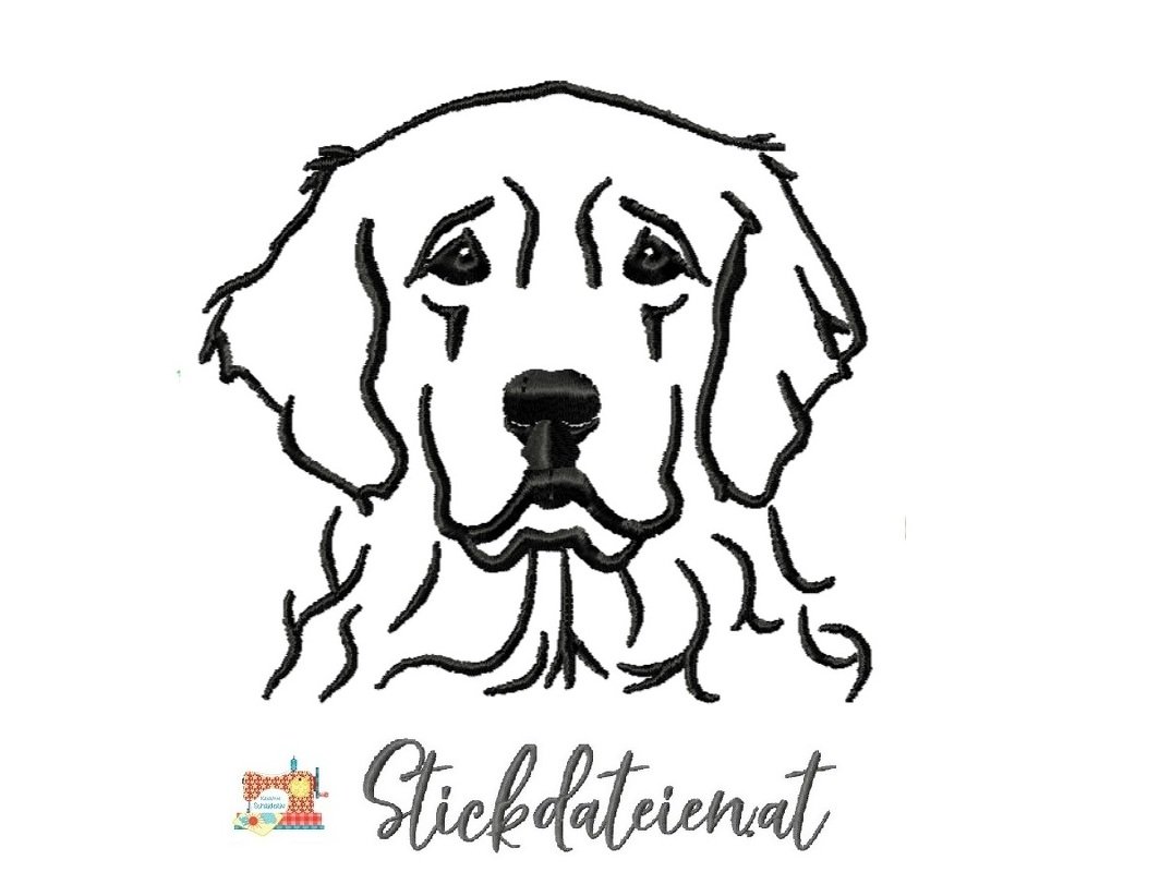 Stickdatei Golde Redriever , Hunderassen Stickdatei, Maschinensticken