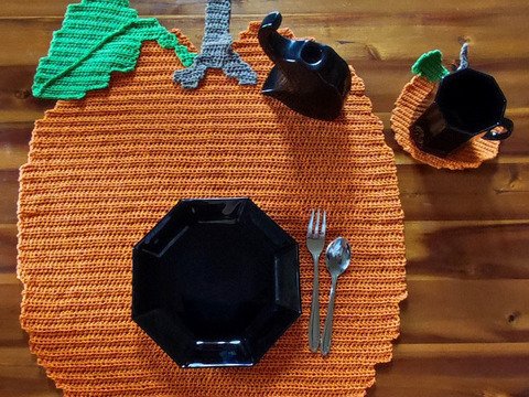 Kürbisdecke; Untersetzer - Häkelanleitung