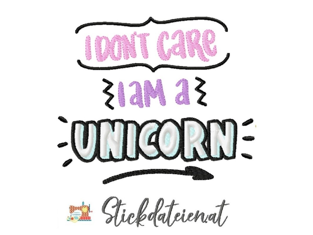 Stickdatei Einhorn Spruch, Stickdatei 13x18, digitale Stickvorlage Sprüche