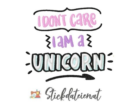 Stickdatei Einhorn Spruch, Stickdatei 13x18, digitale Stickvorlage Sprüche