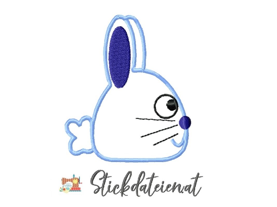 Stickdatei Hase Applikation 10x10, Süsser Babyhase Stickvorlage