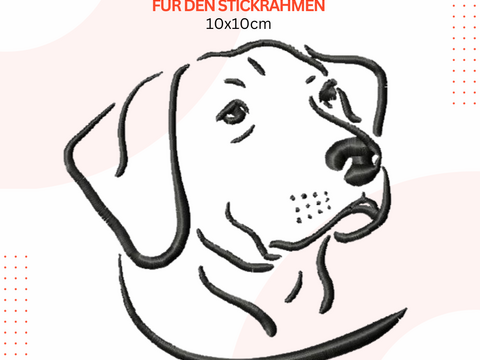 Labrador STICKDATEI, Hundestickdatei, Tierstickerei, Hundeliebe Stickdatei