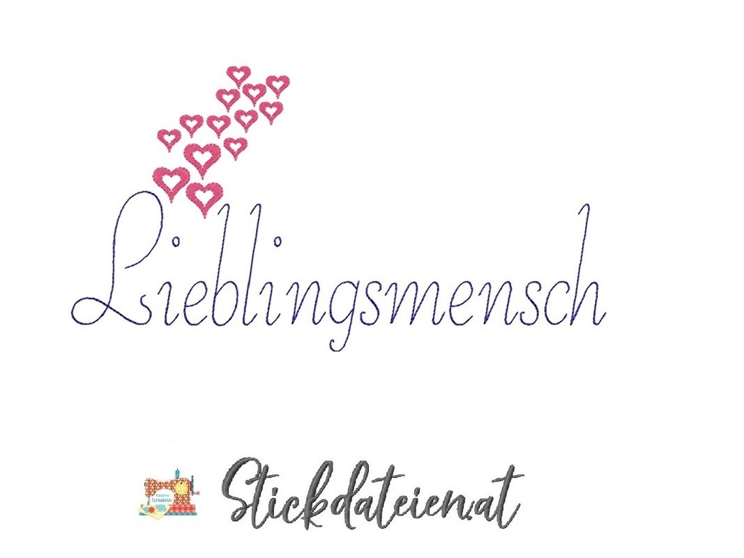 Stickdatei Lieblingsmensch doodle, Doodle Stickdatei, Liebe Stickdatei