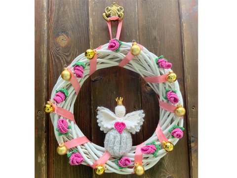 Türkranz  mit Schutzengel & Rosenknospen