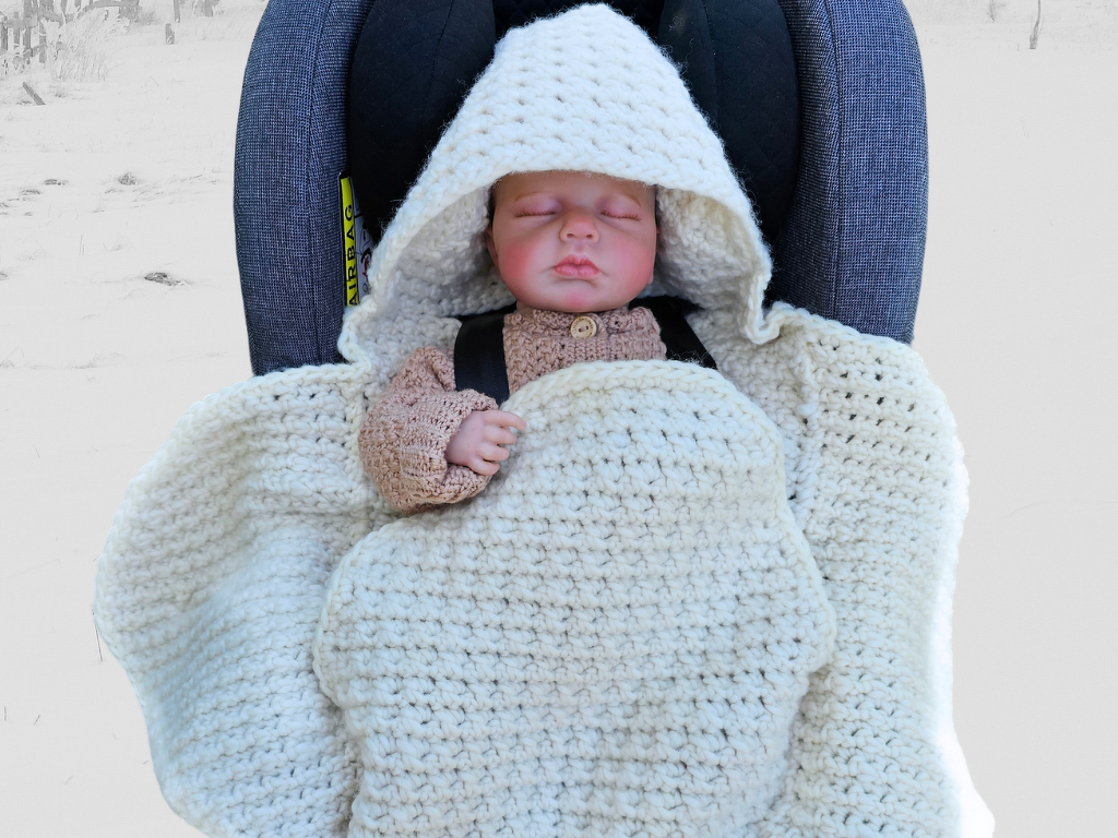 Warme Häkeldecke für die Babyschale – Perfekte Kuscheldecke für den Winter! - Bild 5