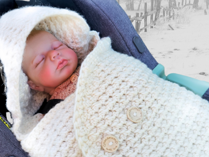 Warme Häkeldecke für die Babyschale – Perfekte Kuscheldecke für den Winter!