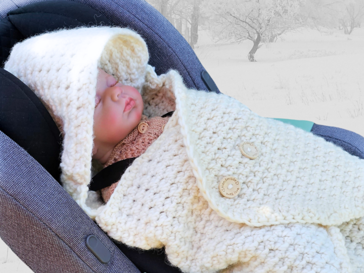 Warme Häkeldecke für die Babyschale – Perfekte Kuscheldecke für den Winter!