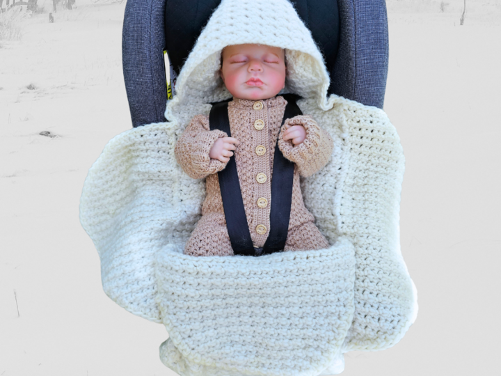 Warme Häkeldecke für die Babyschale – Perfekte Kuscheldecke für den Winter!