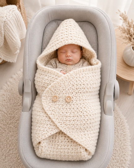Warme Häkeldecke für die Babyschale – Perfekte Kuscheldecke für den Winter!