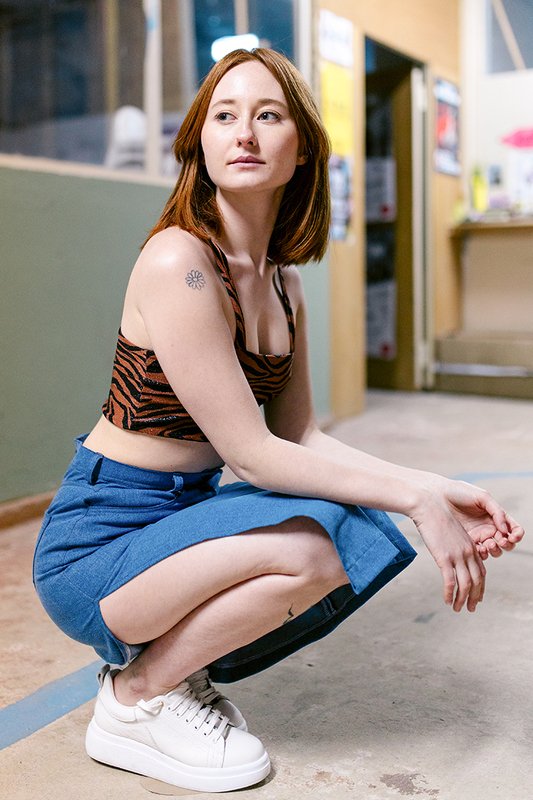 Sewing pattern denim skirt, midi high waist, long skirt with slit - Image 8