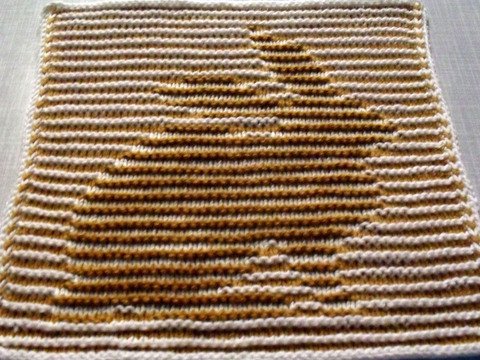 Hase in Schattenstricktechnik als Spüli