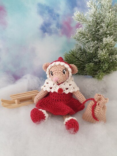 Weihnachtsmäuschen Isabella - Häkelanleitung PDF