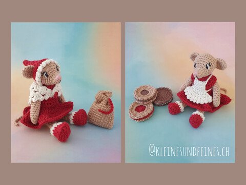 Weihnachtsmäuschen Isabella - Häkelanleitung PDF