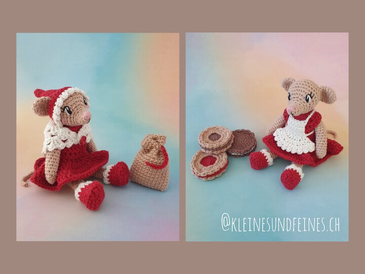Weihnachtsmäuschen Isabella - Häkelanleitung PDF