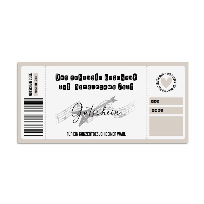 Gutschein zum Ausdrucken KONZERT digitale Datei Gutschein DOWNLOAD - Bild 2