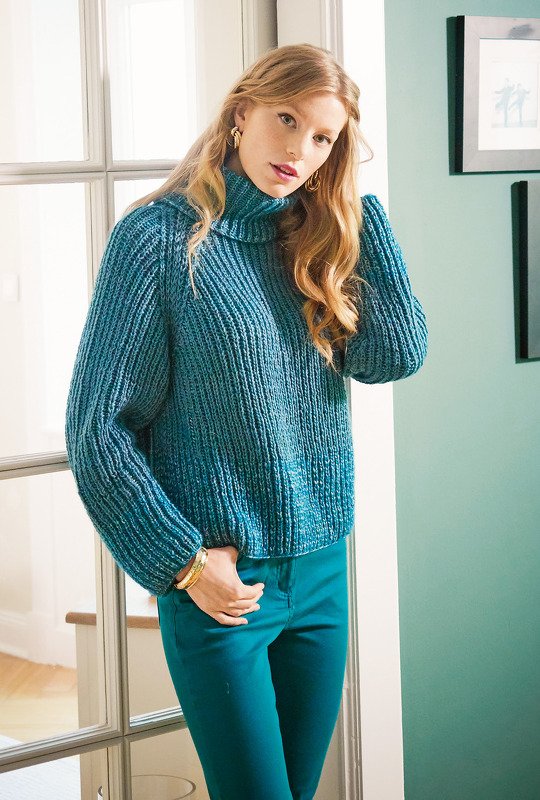 Raglanpulli im Patentmuster in Petrol - Bild 5