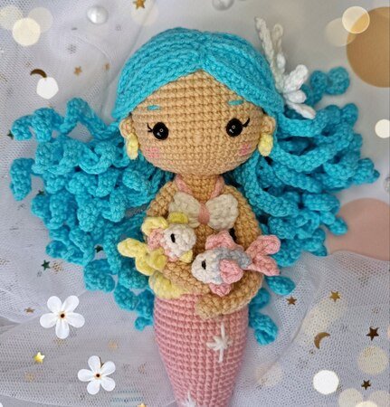 Chunky yarn amigurumi doll pattern: Baby Mermaid and Baby Fairy